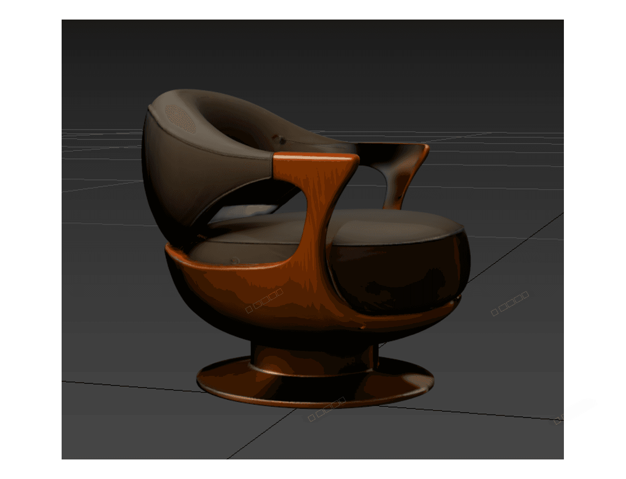 Swivel Egg Lounge Chair — 3ds Max Model