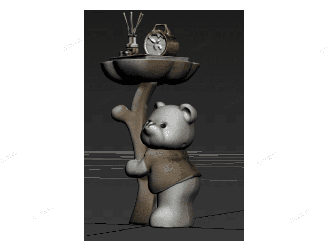Teddy Bear Tray Side Table — 3ds Max Model