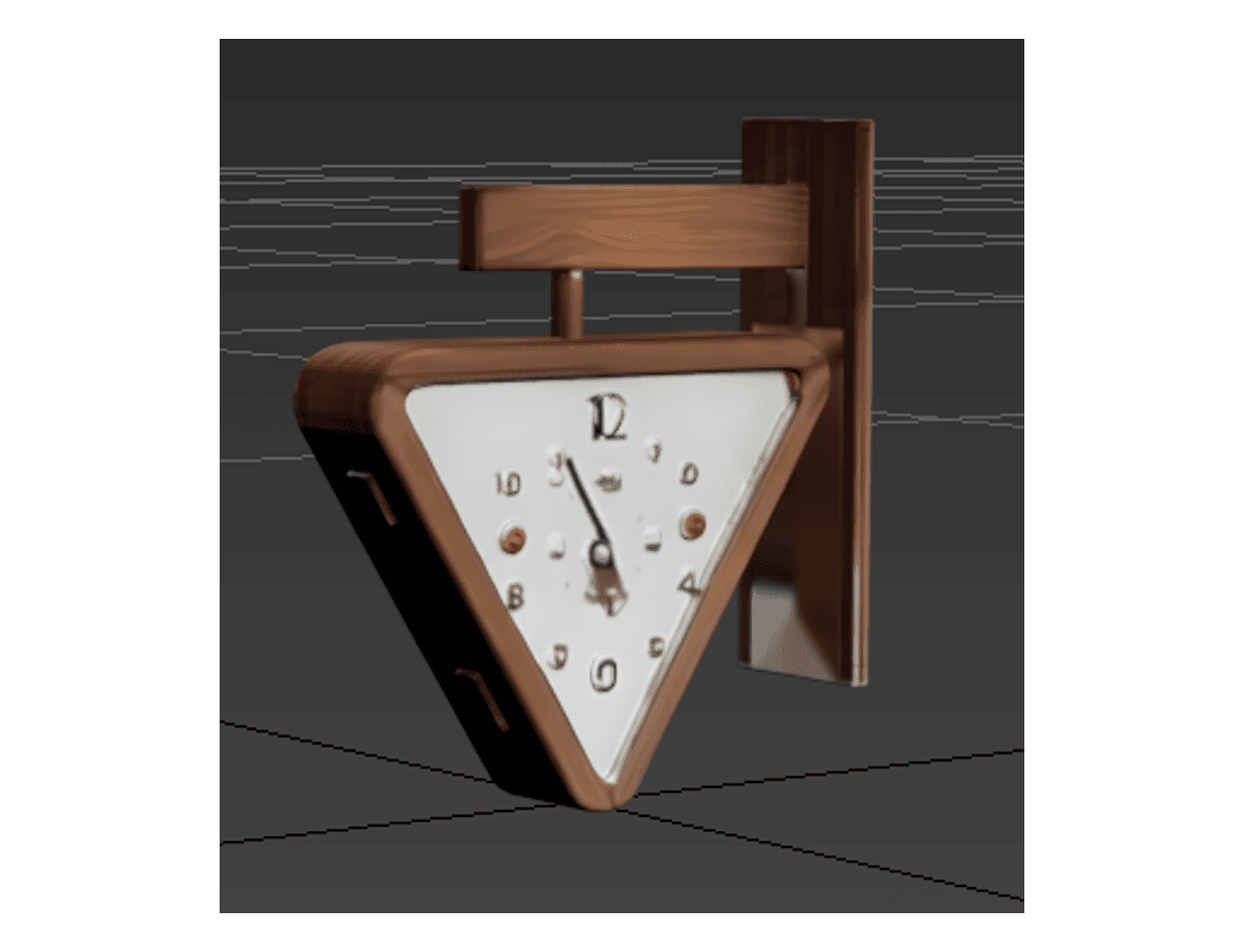 Triangular Wall Clock — 3ds Max Model
