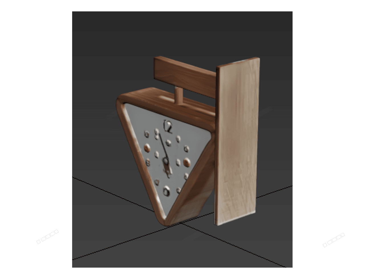 Triangular Wall Clock — 3ds Max Model