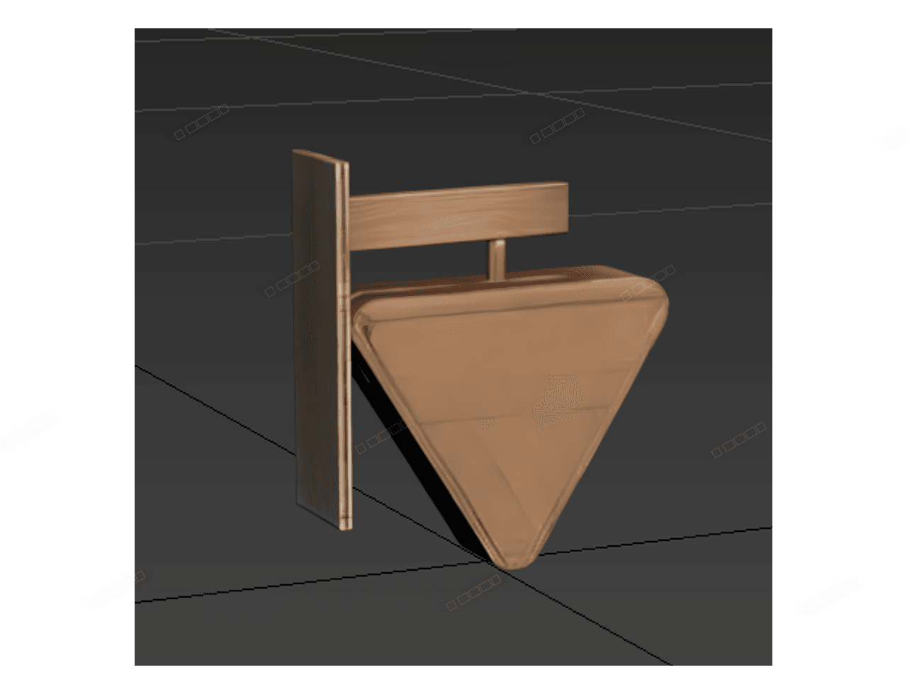 Triangular Wall Clock — 3ds Max Model