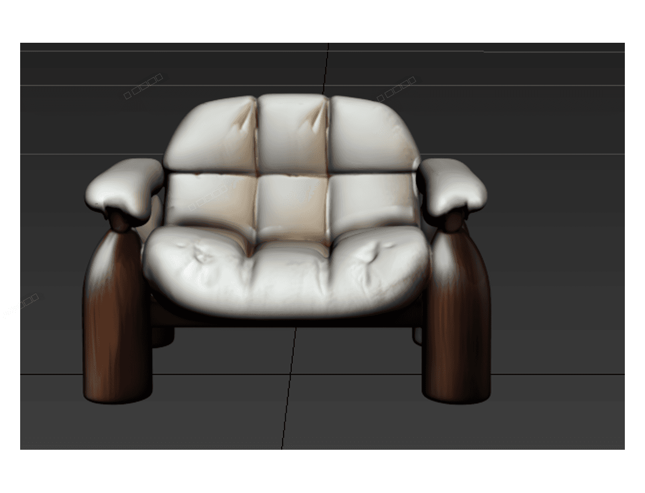 Tufted Leather Lounge Sofa — 3ds Max Model