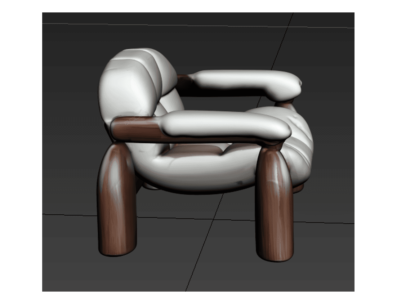 Tufted Leather Lounge Sofa — 3ds Max Model