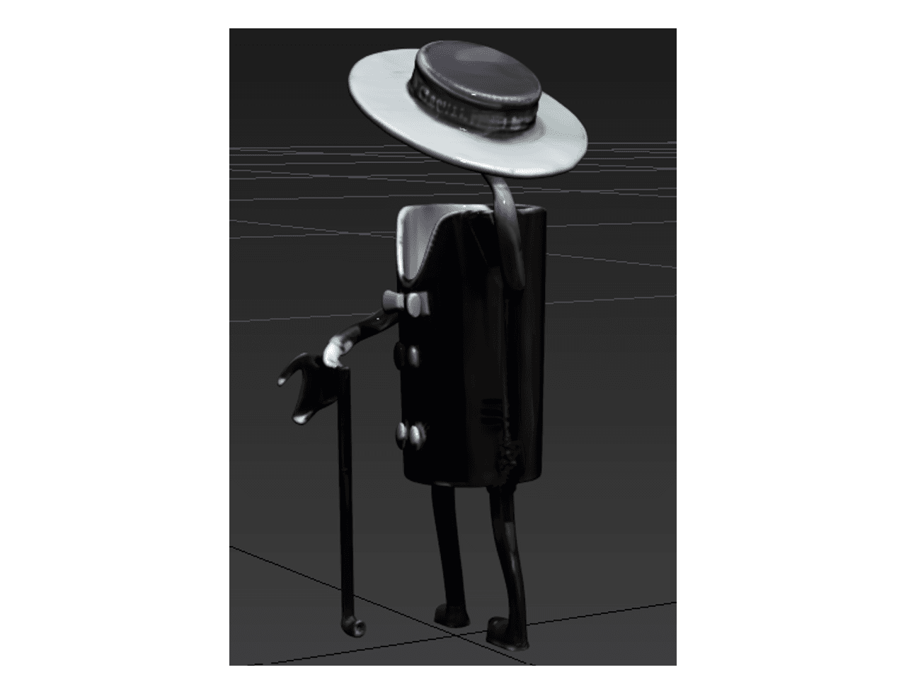 Waiter Figure Valet Stand — 3ds Max Model