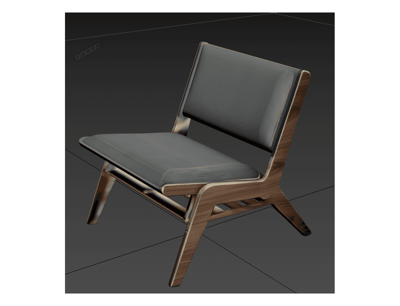 Wooden Frame Lounge Chair — 3ds Max Model