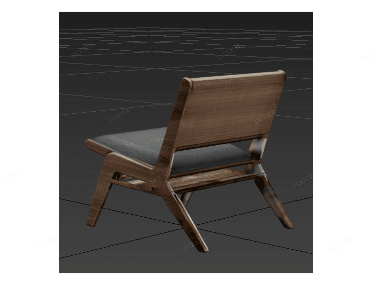 Wooden Frame Lounge Chair — 3ds Max Model