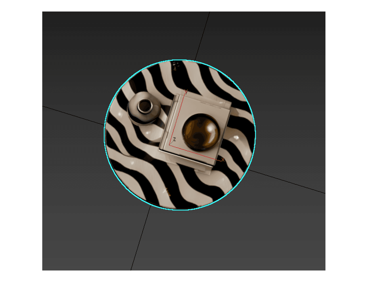 Zebra Top Pedestal Side Table — 3ds Max Model
