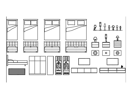 Bedroom Furniture — Dynamic AutoCAD Blocks