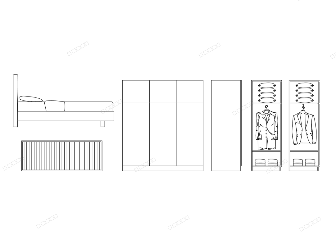 Bedroom Furniture — Dynamic AutoCAD Blocks