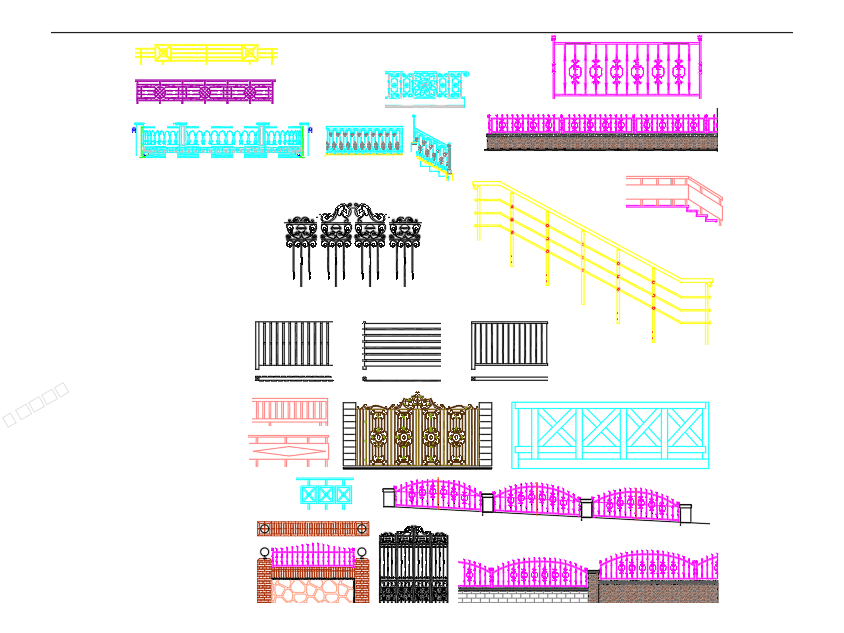 Fences & Railings — AutoCAD Blocks