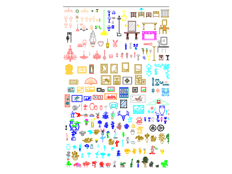 Lighting & Decor — AutoCAD Blocks
