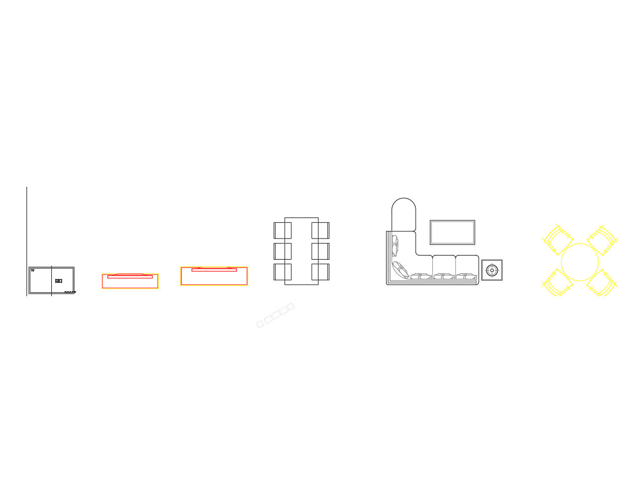 Living & Dining Room — Dynamic AutoCAD Blocks