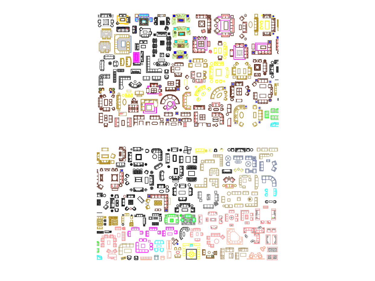 Living Room & Sofas — AutoCAD Blocks