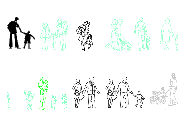 People — Families — AutoCAD Blocks