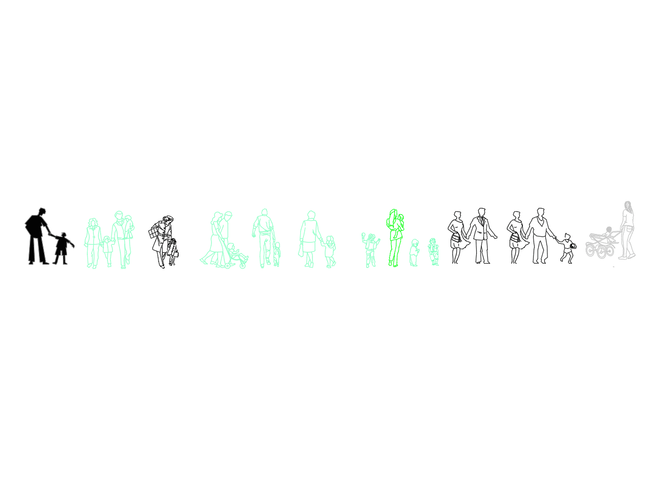 People — Families — AutoCAD Blocks