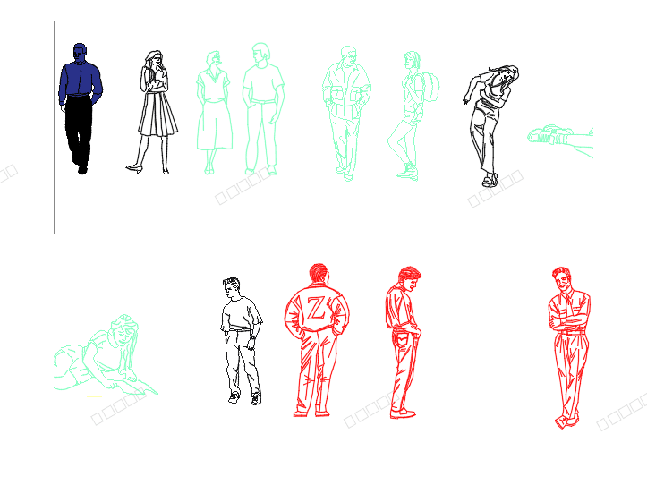 People — Teenagers — AutoCAD Blocks