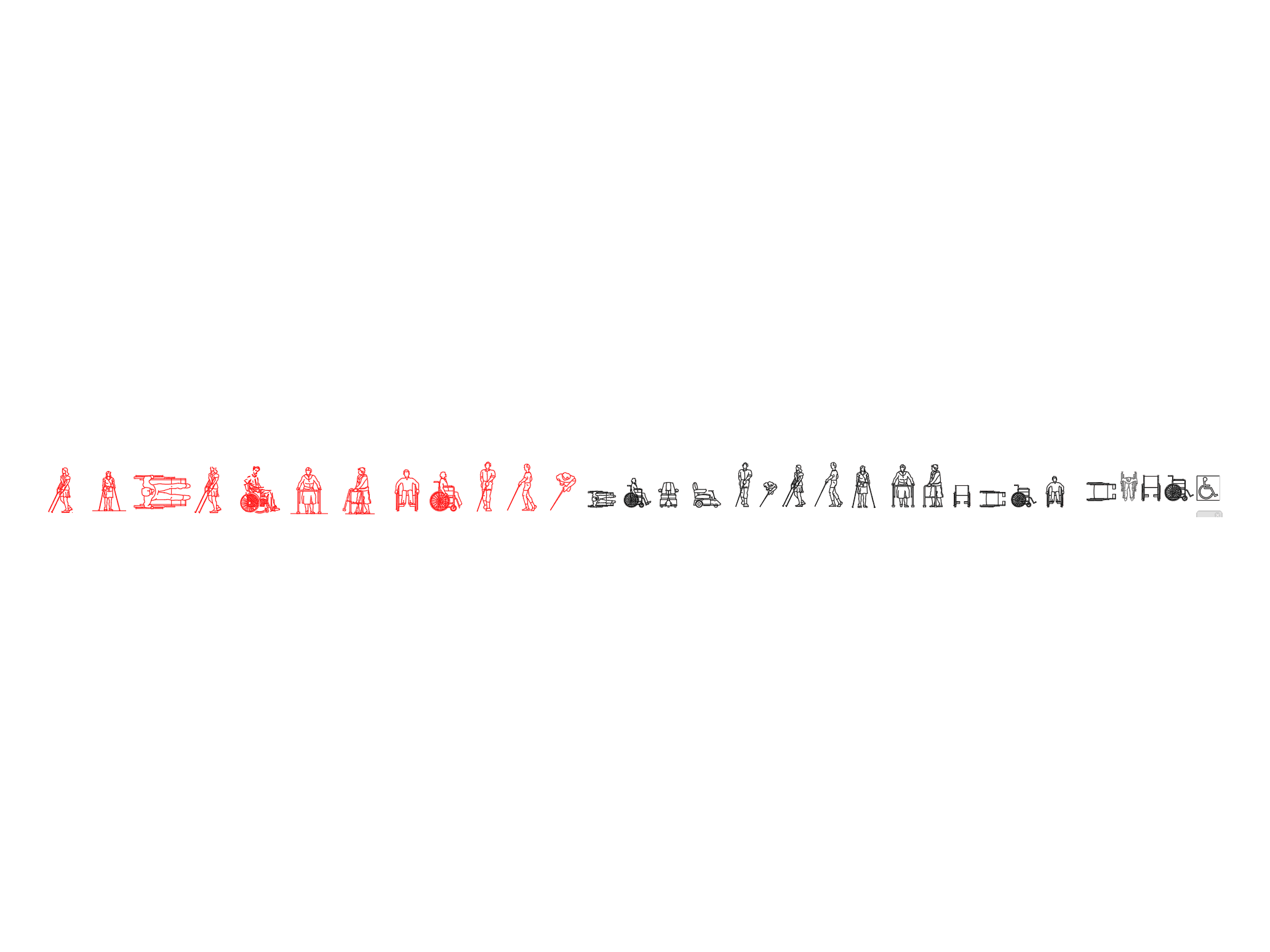 People — Wheelchair & Accessibility — AutoCAD Blocks