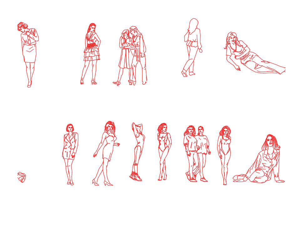 People — Women — AutoCAD Blocks