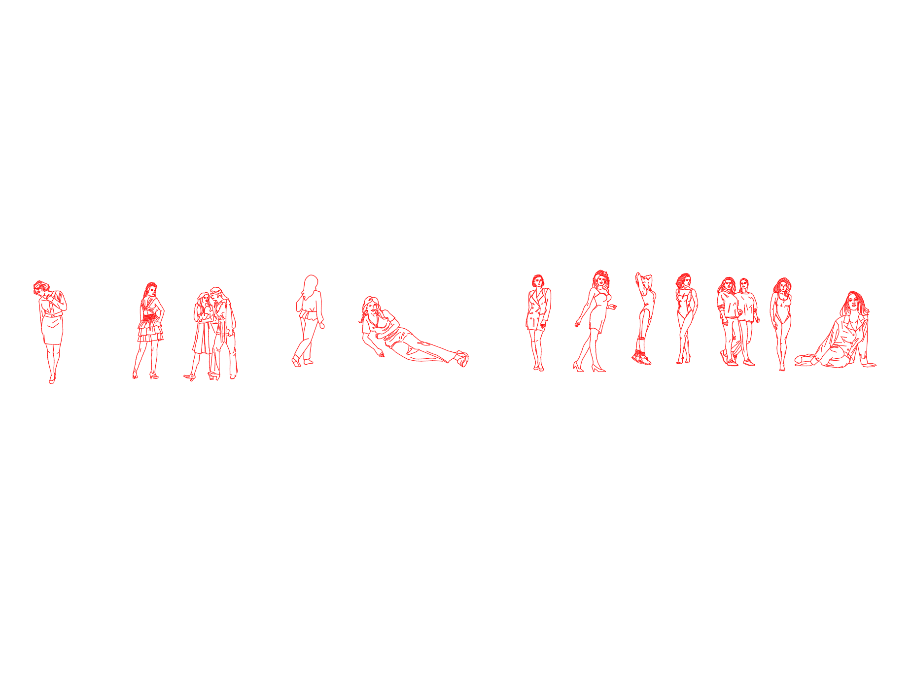 People — Women — AutoCAD Blocks