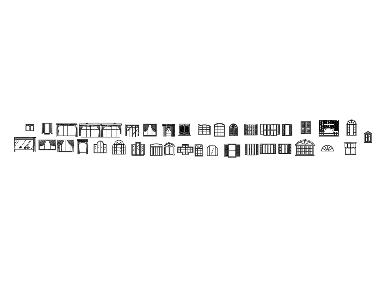 Premium Window Elevations — AutoCAD Blocks