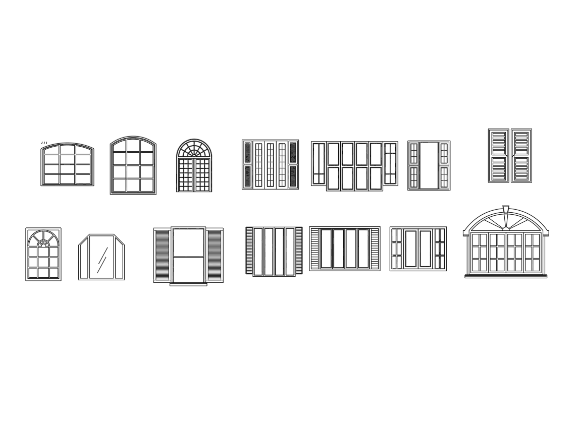 Premium Window Elevations — AutoCAD Blocks