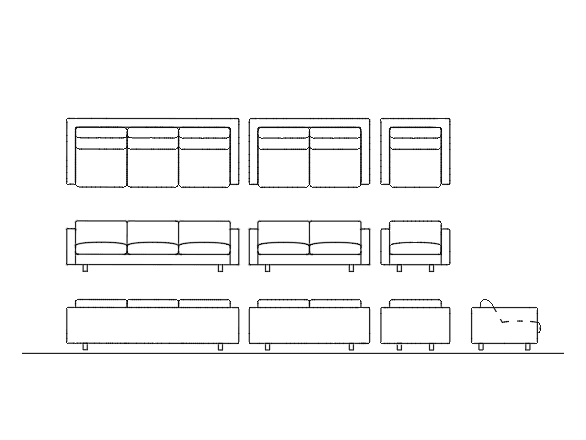 Sofas — Dynamic AutoCAD Blocks