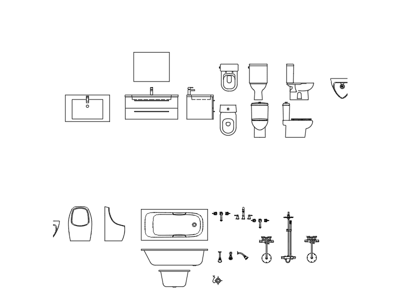 Toilets & Sanitary — Dynamic AutoCAD Blocks